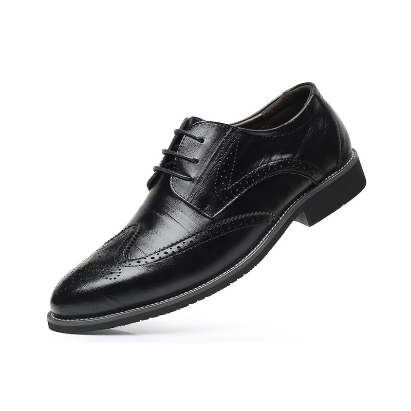 Scarpe da uomo eleganti, alla moda, con lacci, a punta, in pelle, di qualità imbattibile, nuove e oversize, taglie europee e francesi._voghion.com