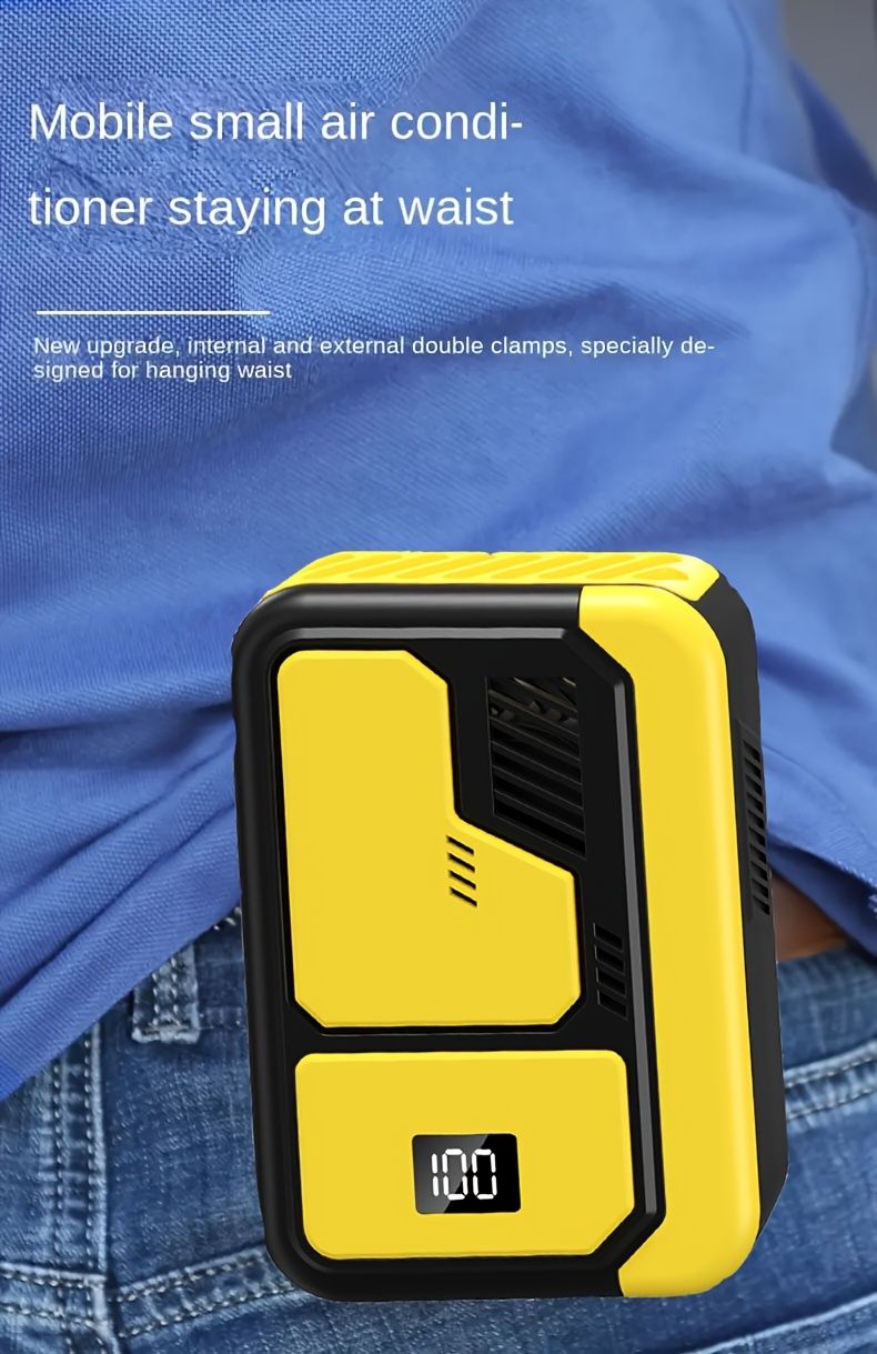 2025 Neck Waist Fan Brushless Motor Digital Display 3 Speeds 3000mAh Battery LED Flashlight For Outdoor Camping Fishing_voghion.com