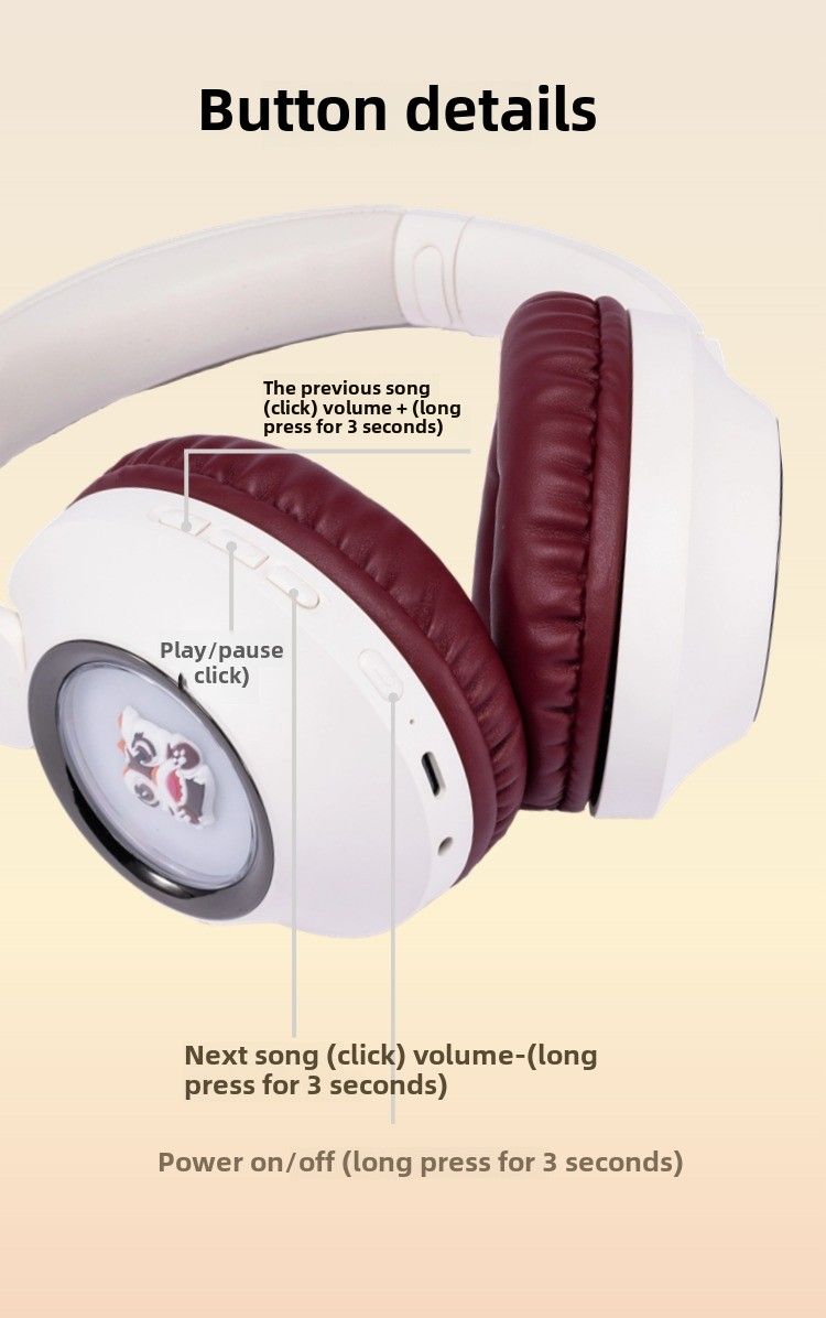 Nuovo auricolare con luce a cambio graduale a sette colori Guochao Lion semplice auricolare wireless Bluetooth a lunga durata della batteria_voghion.com