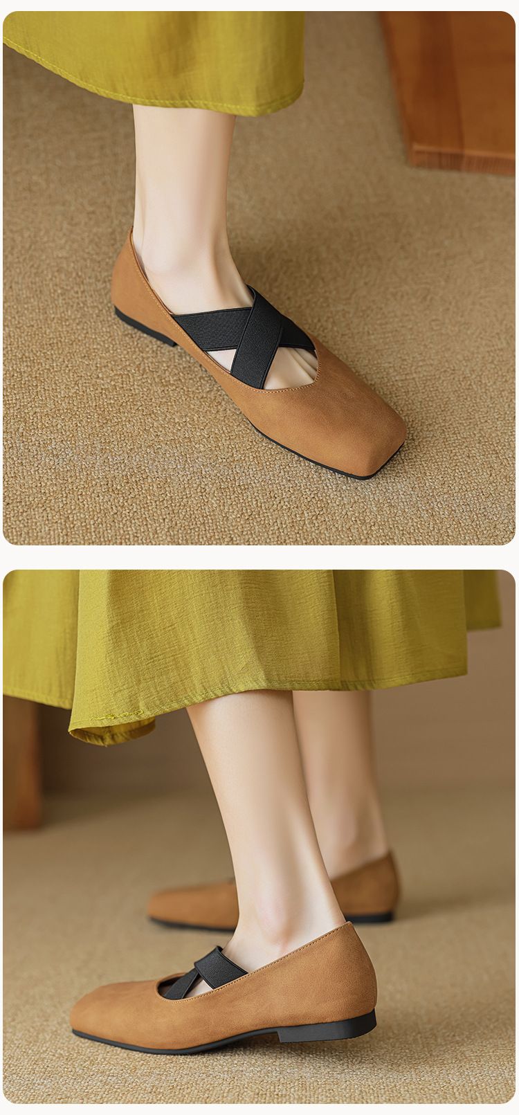 Silver Ballet Shoes Women's Light Mouth Vintage Cross Strap Square Head Single Shoes Women's Soft Sole_voghion.com