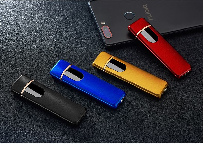 Briquet électronique à capteur tactile, mini USB, rechargeable, coupe-vent, personnalisé, créatif, publicitaire_voghion.com