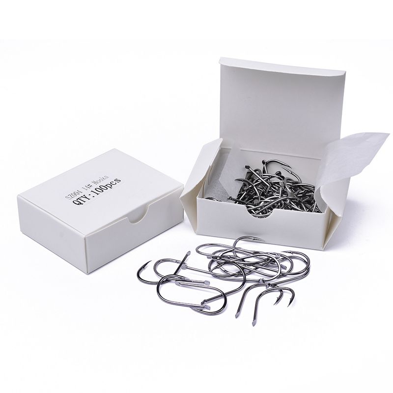 Iseni Soft Worm Single With Barbed Crucian Carp Iron Plate Hook Bulk Hooks Fishing Gear 100pcs/box_voghion.com