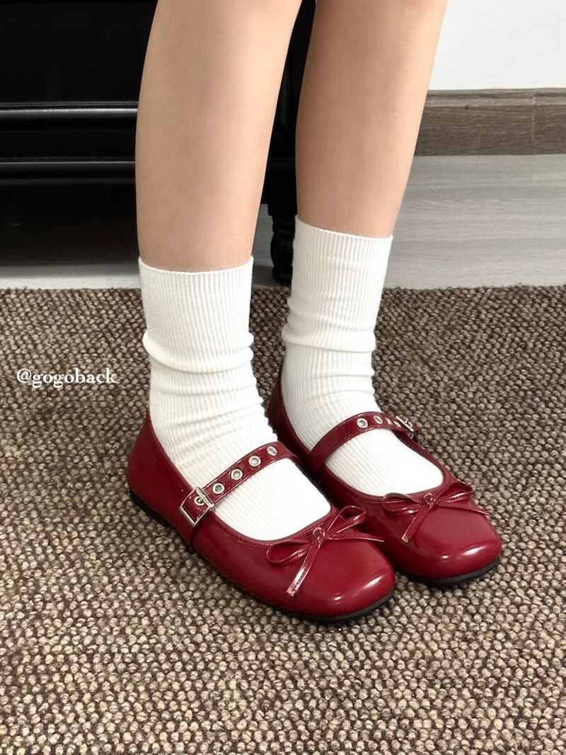 Lancui Niche Four-Color Versatile Ballet Style Soft Sole Comfortable Mary Jane Shallow Mouth Women's Leather Shoes_voghion.com