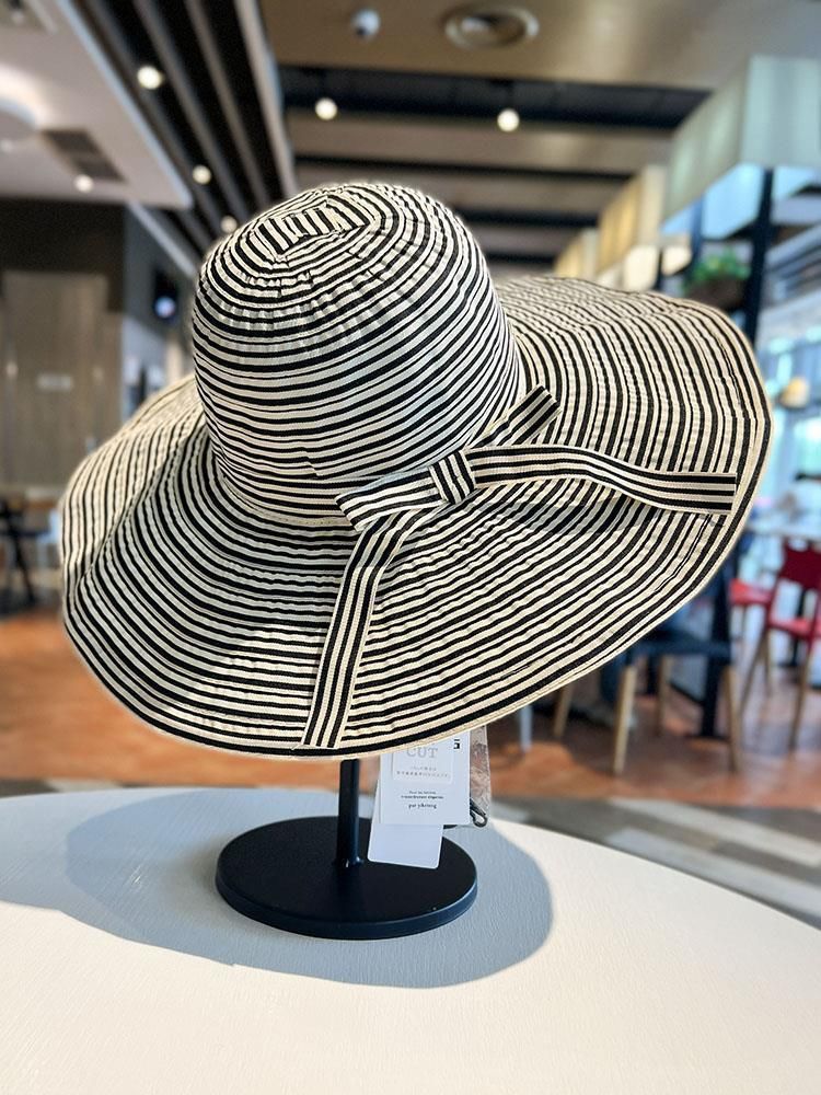 Sommer Neue Gestreifte Mode Breiter Sonnenschirm Urlaub Strand Sonnenschutz Grün frauen Krempe Hut_voghion.com