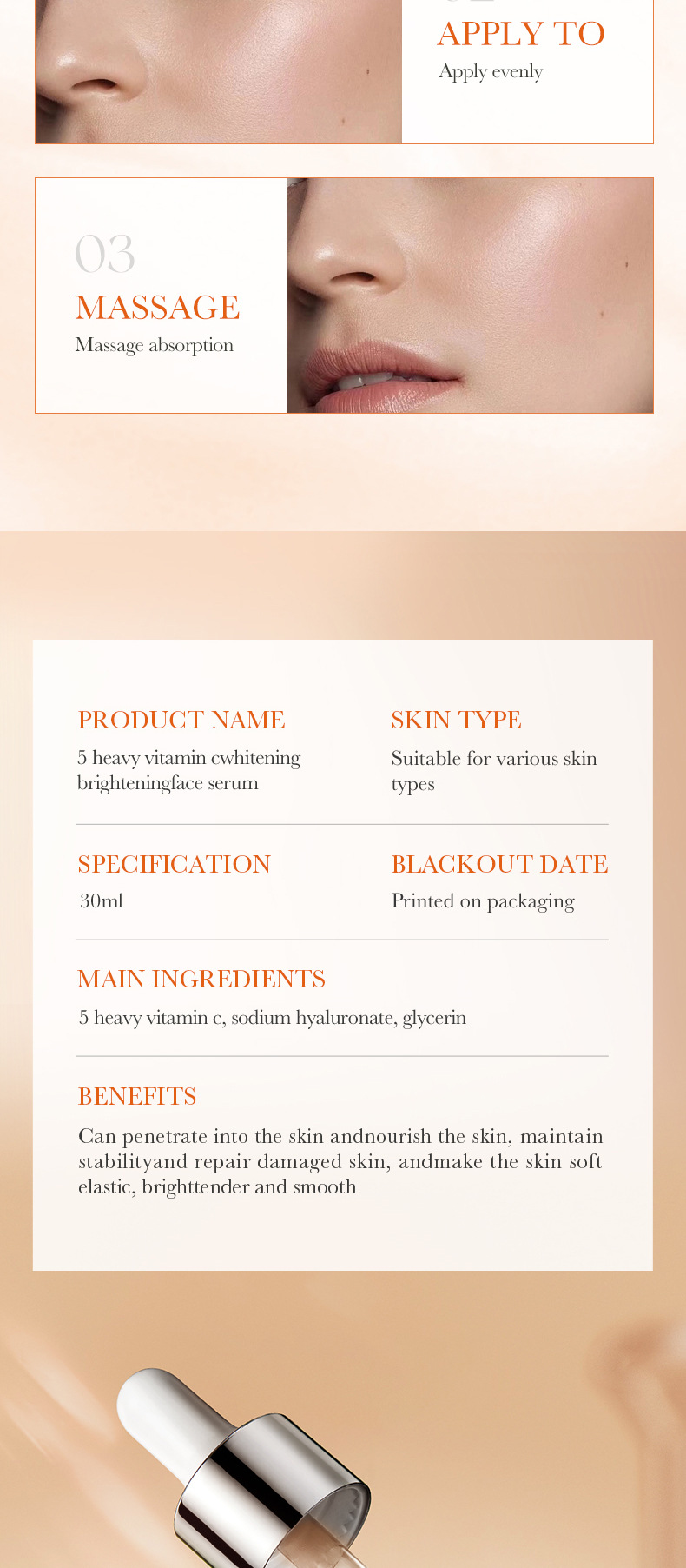 SADOER Five Dimension C Whitening Multi-Effect Repair Serum 30g Moisturizing Serum_voghion.com