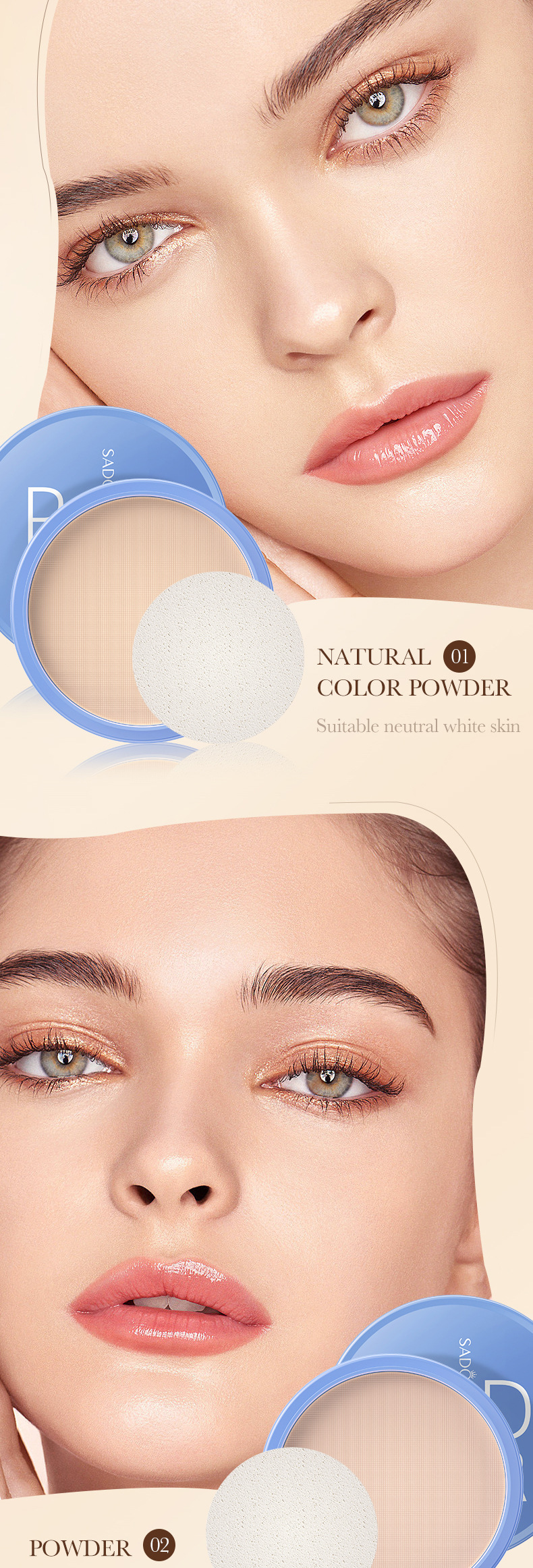SADOER Velvet Soft Honey Flawless Powder (01 #natural Color) 16g Brightening Complexion Concealer Grooming Air Cushion_voghion.com