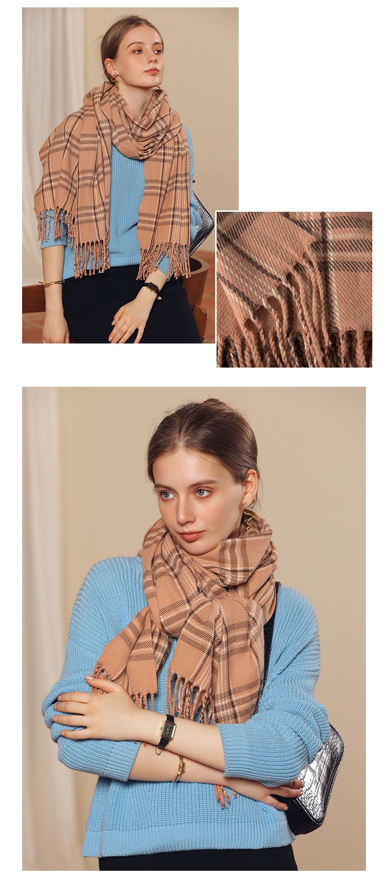 Liniendruck Kaschmir Damen 2024 Herbst und Winter Neuer Schal_voghion.com