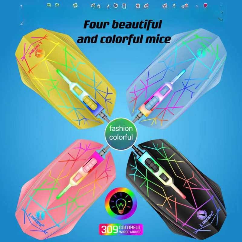 Wired Gaming Mechanical Mice USB Luminous Light Adjustable Optical Gamer Mouse for PC Computer Game_voghion.com