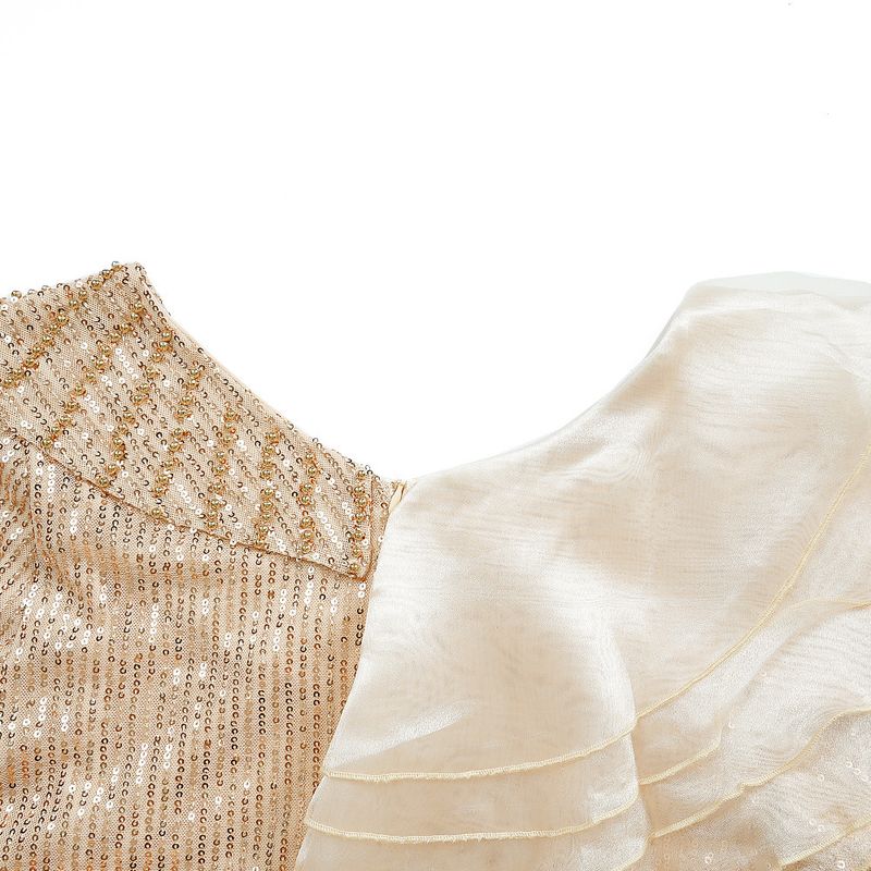 Plus Size Glitter Fringe Party Dress For Women - Elegant V-Neck Sequin Evening Gown With Layered Tulle Skirt (Wine Red, Royal Blue, Rose Purple)_voghion.com