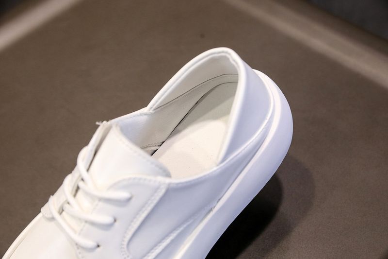 Nurse thick soled white new spring and autumn round toe lace up rubber outsole, comfortable work sh, casual single_voghion.com