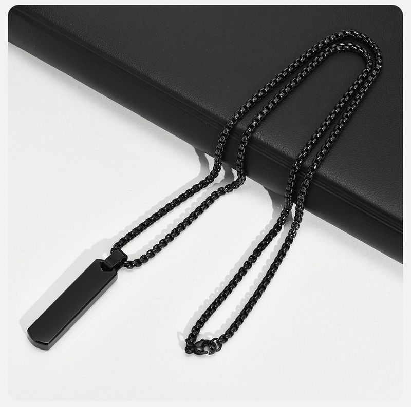 Vnox Initial Bar Necklace For Men, Thick Geometric Vertical Bar Pendant With A-Z Letters, Casual Simple Collar, Gift For Him_voghion.com