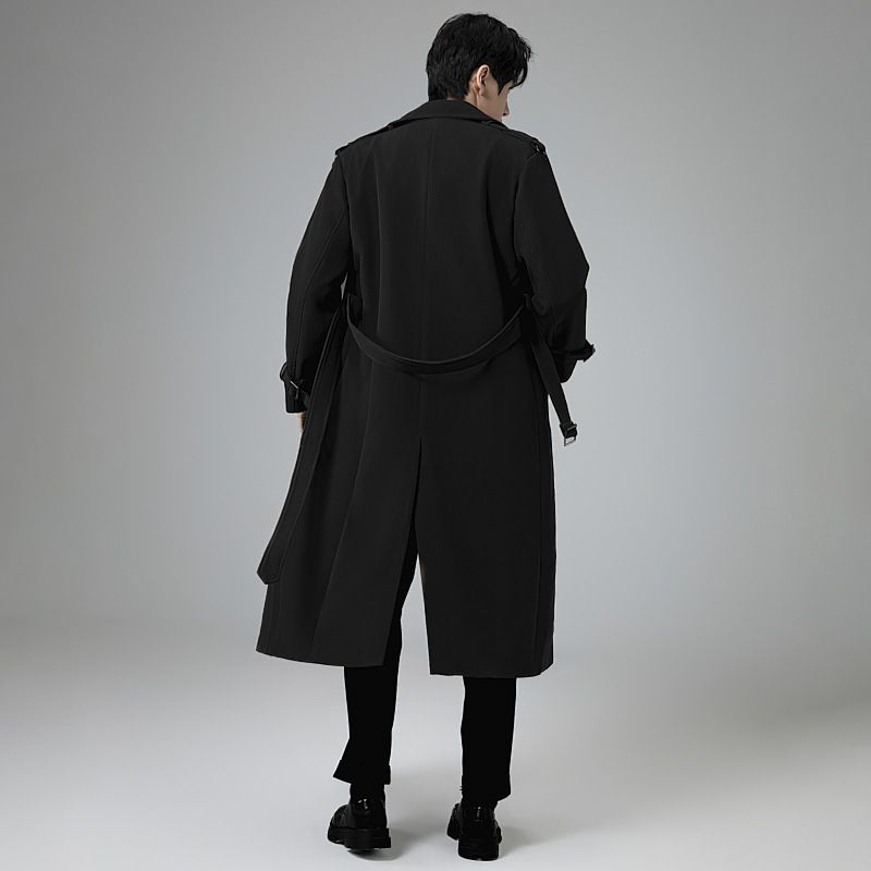 Men's Clothing Large size men's loose double breasted spring and autumn windbreaker men's super long over knee high end lapel design jacket men_voghion.com
