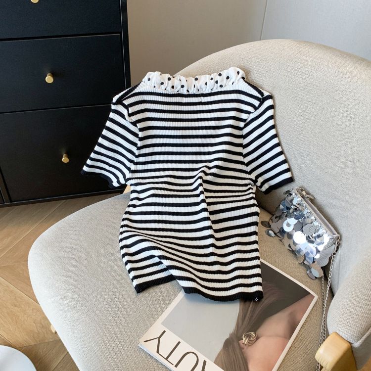Abbigliamento donna estate nuovo design pois papillon slim t-shirt maglione di seta ghiaccio donna_voghion.com