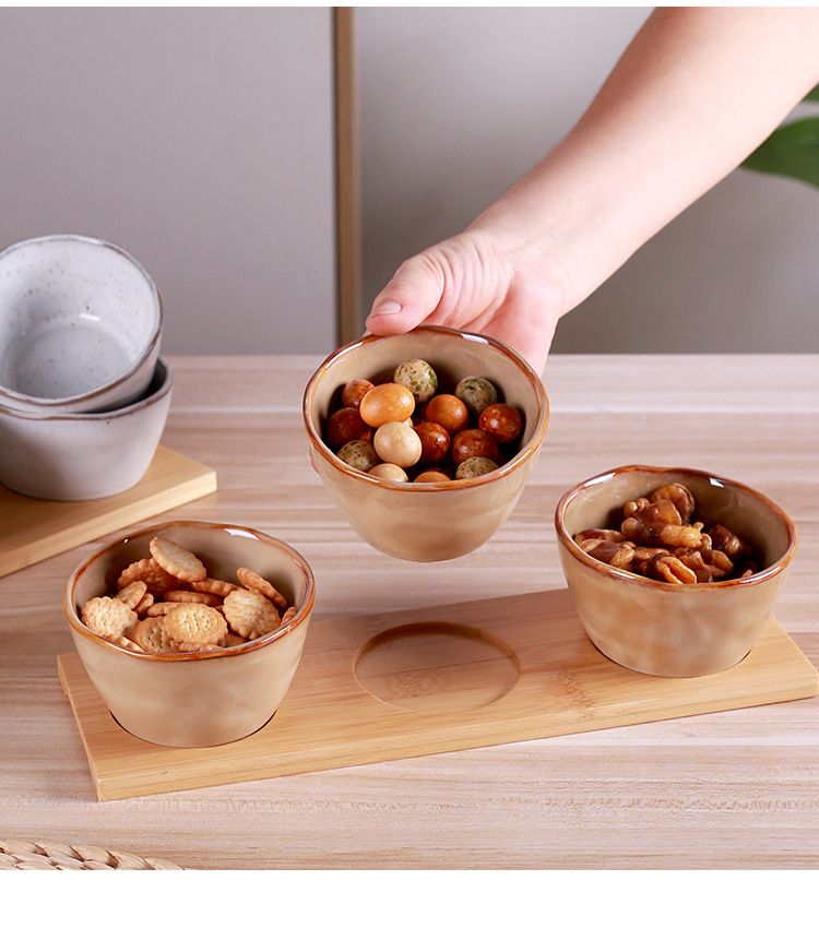Neu Nordic Stil Keramik Schüssel Und Teller Set Haushalt High-End Küche Snack Sauce Platte Set_voghion.com