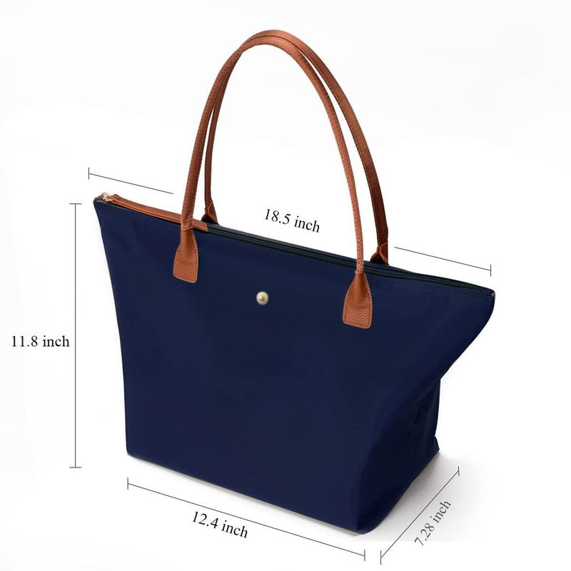 Borsa tote da donna in nylon con manico superiore, borsone da weekend pieghevole, borsa a mano di grande capacità_voghion.com