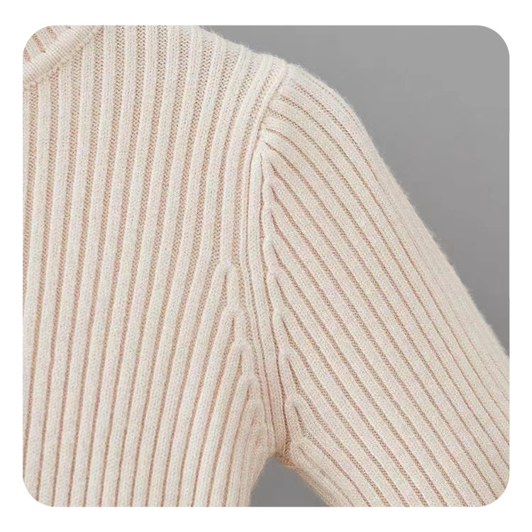 Girls' Autumn And Winter Wooden Ear Edge Sweater Base Shirt All Knitted Base Shirt In The High Collar Bottom Of The Inner Coat_voghion.com