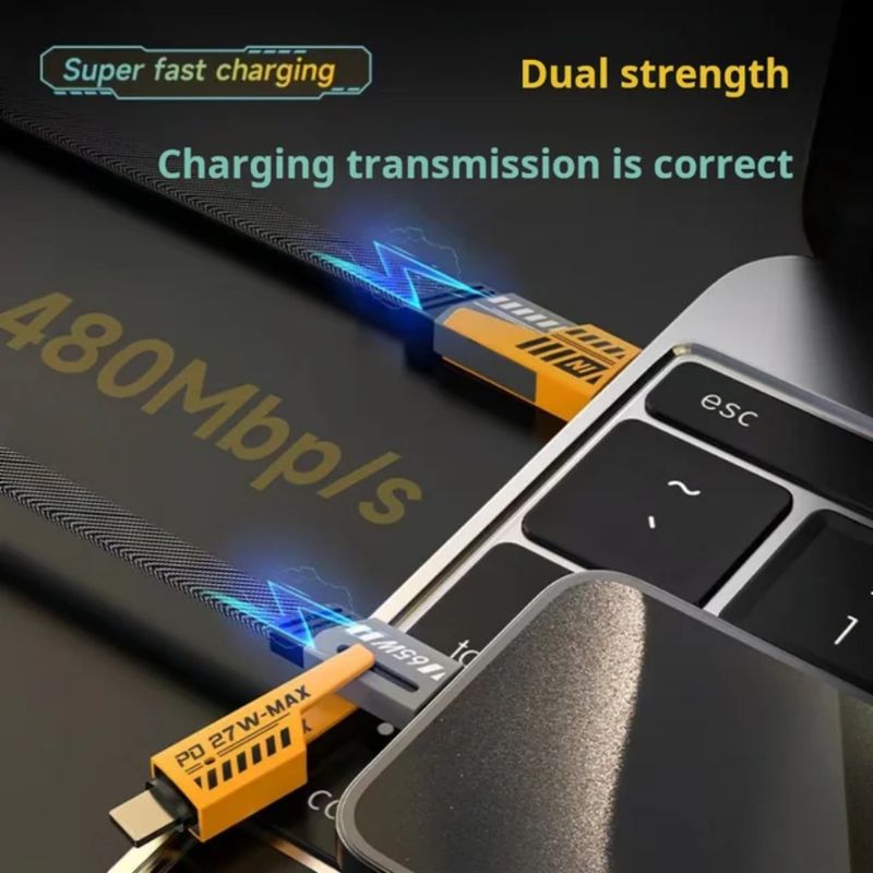 Chargeur ultra rapide 4 en 1, chargeur multifonction pour téléphone portable, câble USB multifonctionnel_voghion.com