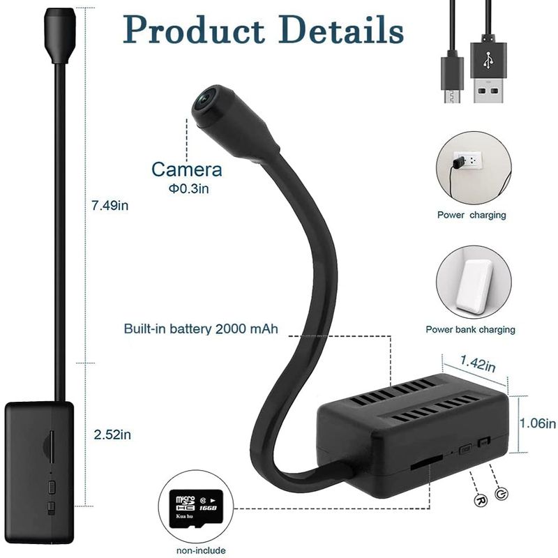 Minikamera 1080P HD Trådløs WiFi-overvåking Sikkerhetsbeskyttelse Rommonitor Videokameraer Videoovervåking Smart_voghion.com