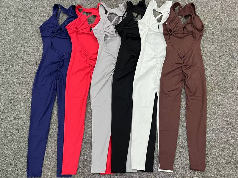 Vêtements de fitness sans manches pour femmes, vêtements de course, combinaison extensible et serrée_voghion.com