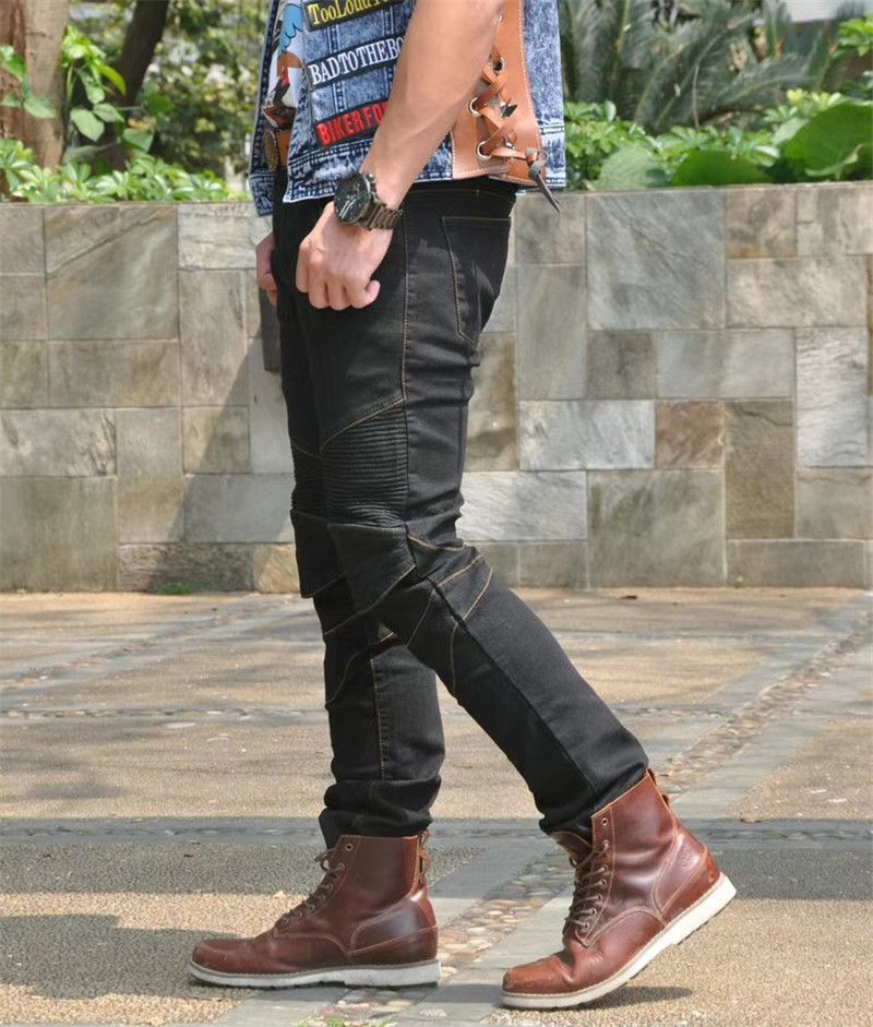 Jeans da motociclista per uomo e donna - Impermeabili, antivento e traspiranti per tutte le stagioni con protezioni integrate per le ginocchia - Denim elasticizzato per il massimo comfort_voghion.com