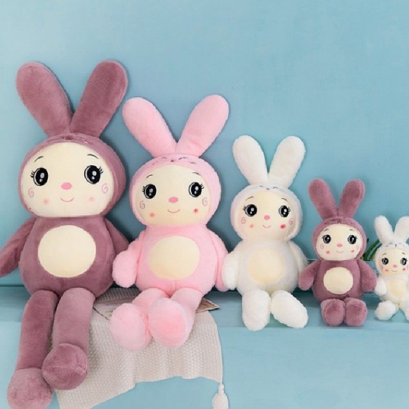 Großes Plüschkaninchen-Kuschelkissen, niedliches, weiches Stoffkaninchen-Plüschtier, ideales Geschenk für Kinder_voghion.com