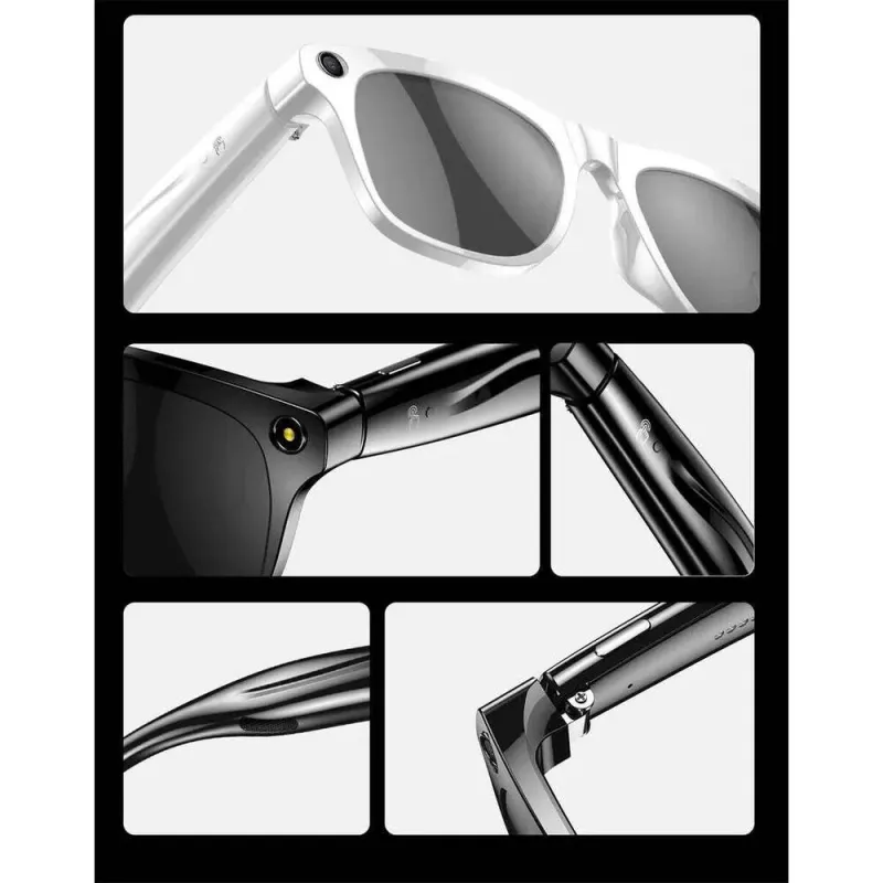 Occhiali intelligenti con chat AI 4K HD, fotocamera GPT da 100 MP, chiamata Bluetooth, batteria da 260 mAh, controllo tramite assistente vocale, per uomini e donne_voghion.com