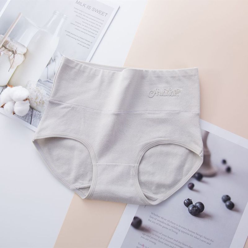 2025e Women's High Waist Plus Size Underwear Tummy Control Triangle Panties For Girls Fat MM Printed Cotton Crotch_voghion.com