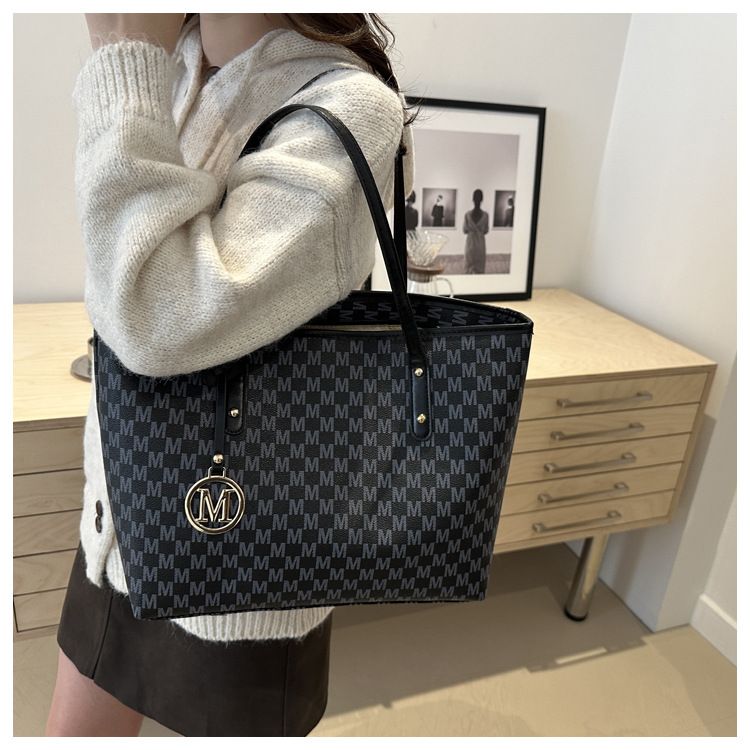 Borsa da ascellare grande da donna Do&thin - Borsa a tracolla alla moda per lavoro e uso quotidiano, morbida pelle PU con doppi spallacci_voghion.com