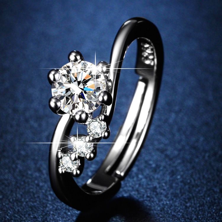 Live streaming light luxury design fashionable diamond inlaid moissanite one carat open zircon ring for women_voghion.com