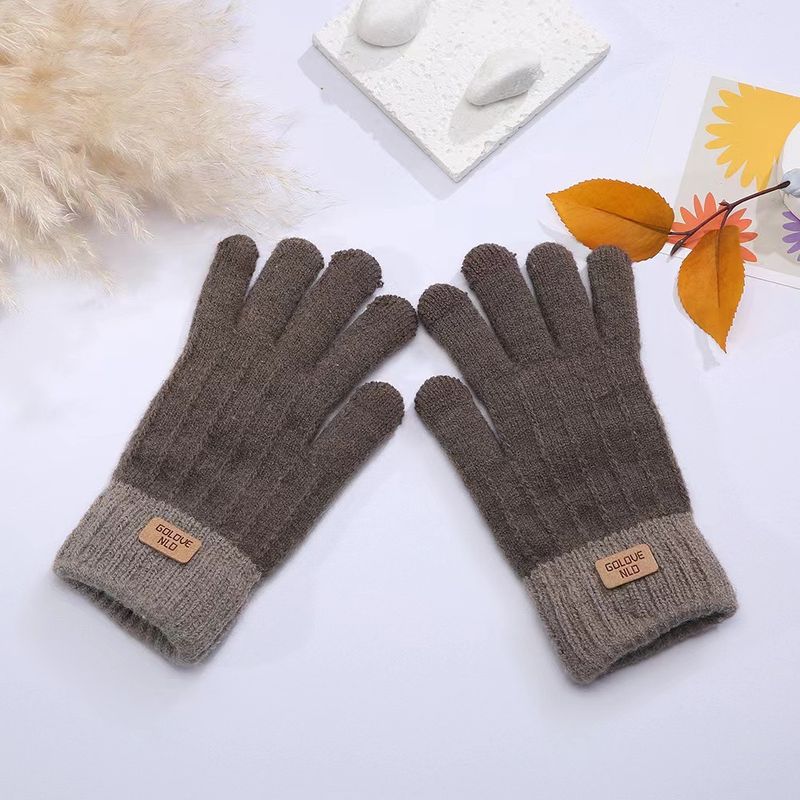 Gants d'hiver en laine d'alpaga pour femmes, tricotés en polaire fine et chaude, style coréen, compatibles avec écrans tactiles, pour couples et hommes._voghion.com