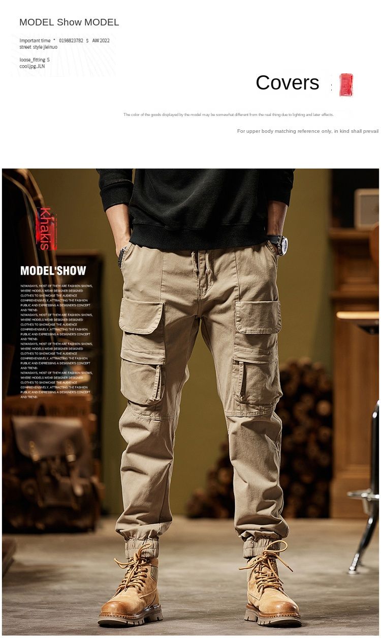 New personalized high street style tooling trousers casual trousers versatile simple fashion niche design leggings_voghion.com