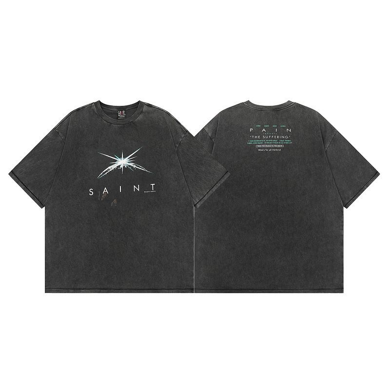 2024 Nuova maglietta a maniche corte ampia vintage lavata in stile americano di Saint Michael, marchio alla moda_voghion.com