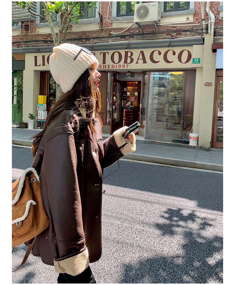 Giacca da motociclista autunno-inverno Melard in pelle PU da donna, cappotto in cotone spesso e foderato in pile_voghion.com