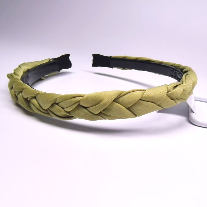 Fascia per capelli intrecciata antiscivolo con dentini, testa di treccia in tessuto versatile e minimalista, fermaglio per capelli a pressione sottile, elegante accessorio per capelli da donna_voghion.com