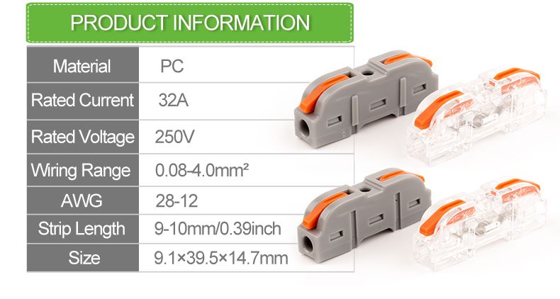 12 AWG Compact Splicing Electrical Butt Terminal To 1 Inline Wire Connector Connect 28-12 AWG_voghion.com