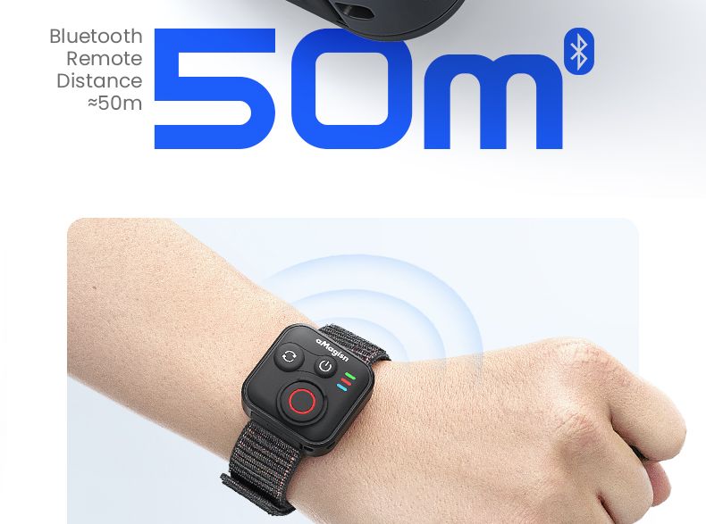 Wireless Bluetooth Remote Control With Wrist Strap For Insta360 X5/X4/Ace Pro Go Pro Hero13/12/11/10 IOS/Android Action_voghion.com