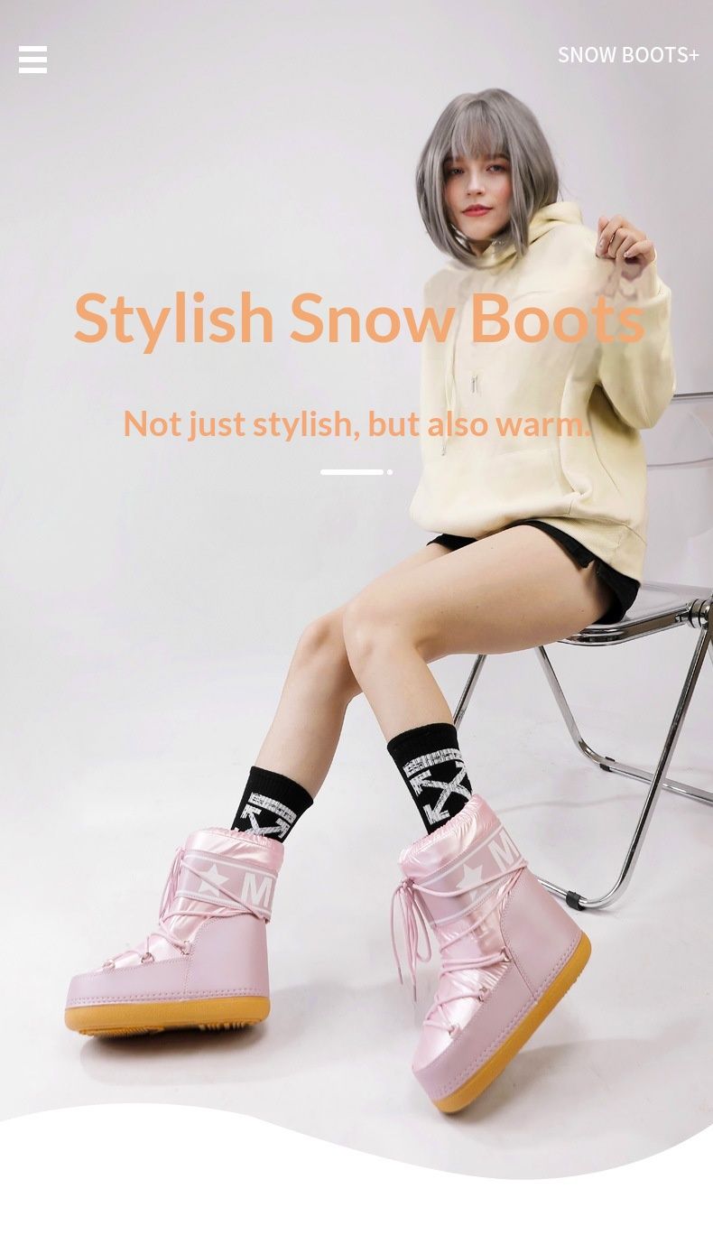 Voyage Walking In Series Cross-Border Trade Space For Women Winter Travel Ski Waterproof Non-Slip Mid-Calf Snow Boots_voghion.com