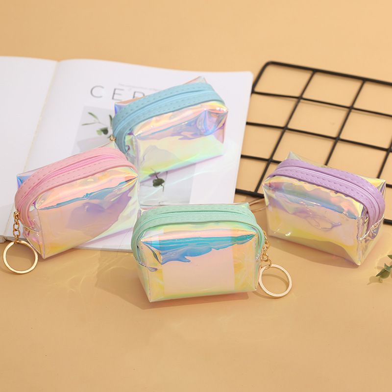 Korea neue ins mädchen herz transparent laser geldbörse student mini münze schlüsselbund tasche spot großhandel_voghion.com