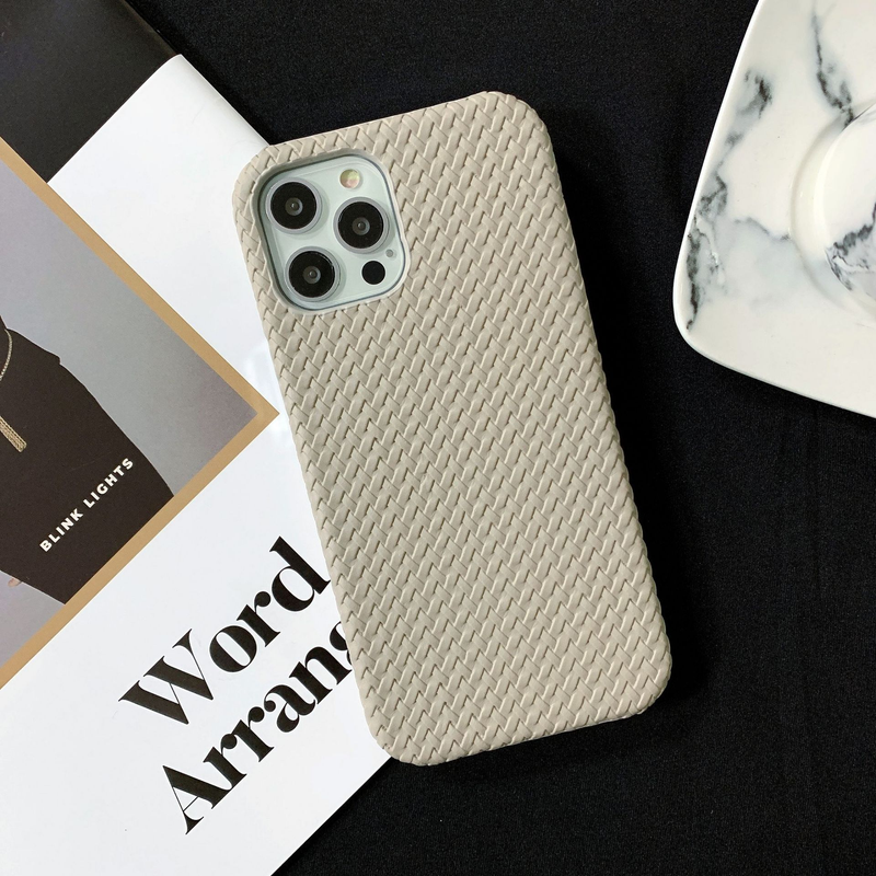 Mobile phone case retro woven pattern mobile phone case suitable for Apple iPhone13pro max/12/11/XS protective cover_voghion.com