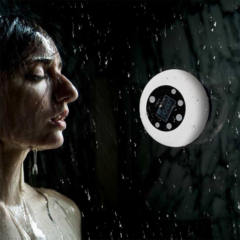 Altoparlante portatile Bluetooth wireless per doccia impermeabile, lettore musicale per esterni, chiamata in vivavoce, FM, display LCD_voghion.com
