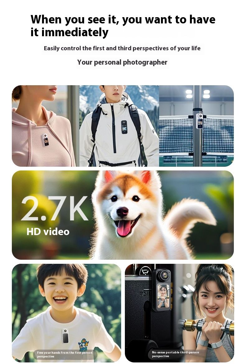 Mini Action Camera S70 2.7K - Magnetica, Leggera 35g, WiFi, POV a mani libere per ciclismo, corsa e vlogging - Fascia da braccio gratuita, regalo per famiglie avventurose_voghion.com