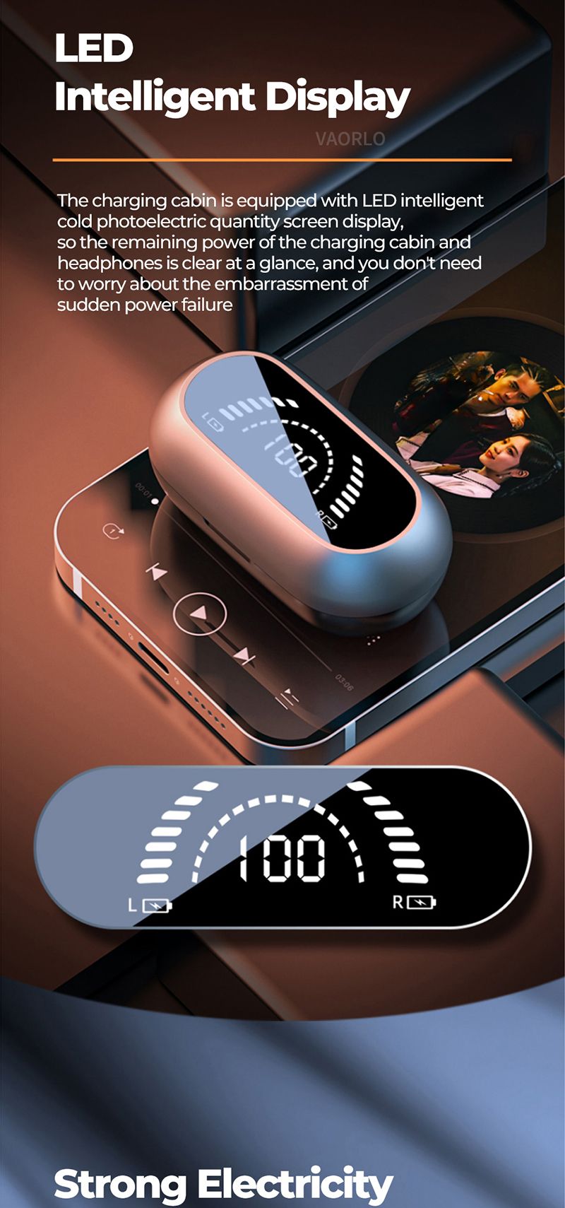Ακουστικά με κλιπ αυτιών, συμβατά με Bluetooth, ασύρματα ακουστικά HIFI 5.2, με δυνατότητα αφής, ανοιχτή ακρόαση, ακουστικά με ακύρωση θορύβου και μικρόφωνο_voghion.com