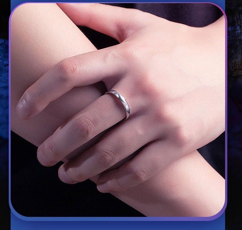 Anello in argento Sterling 999 puro, semplice, alla moda, inciso, lavabile, regolabile, di alta qualità, per uomo_voghion.com