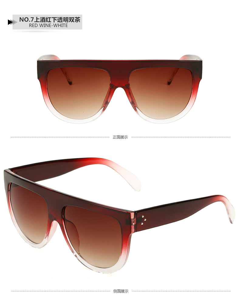 New Color Women Sunglass Unique Oversize Shield UV400 Gradient Vintage eyeglass fram Sun Glass Female Rivet_voghion.com