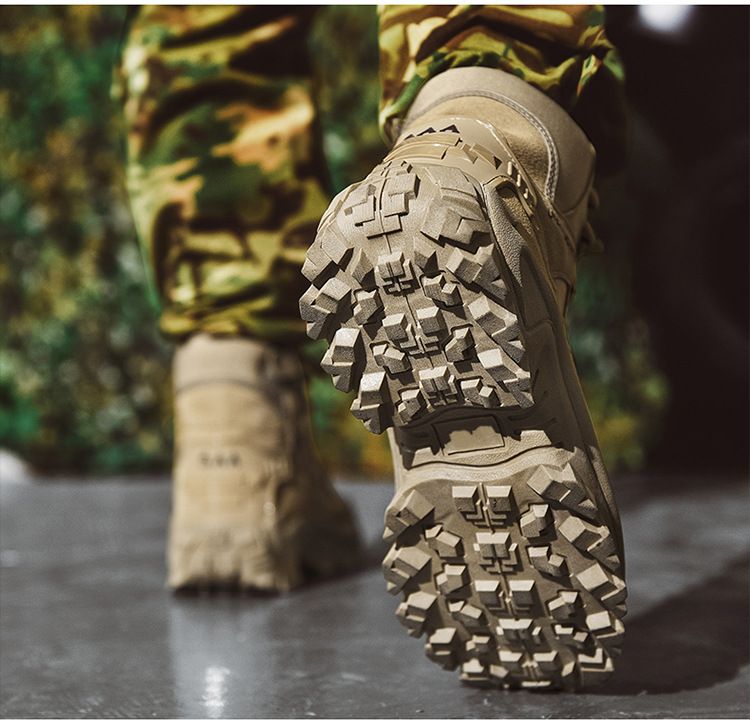 Tactical Outdoor Boots For Men - Lightweight Hiking Shoes With Anti-Slip Sole, Breathable & Durable For Running, Trekking ( Sand/Brown/Green)_voghion.com