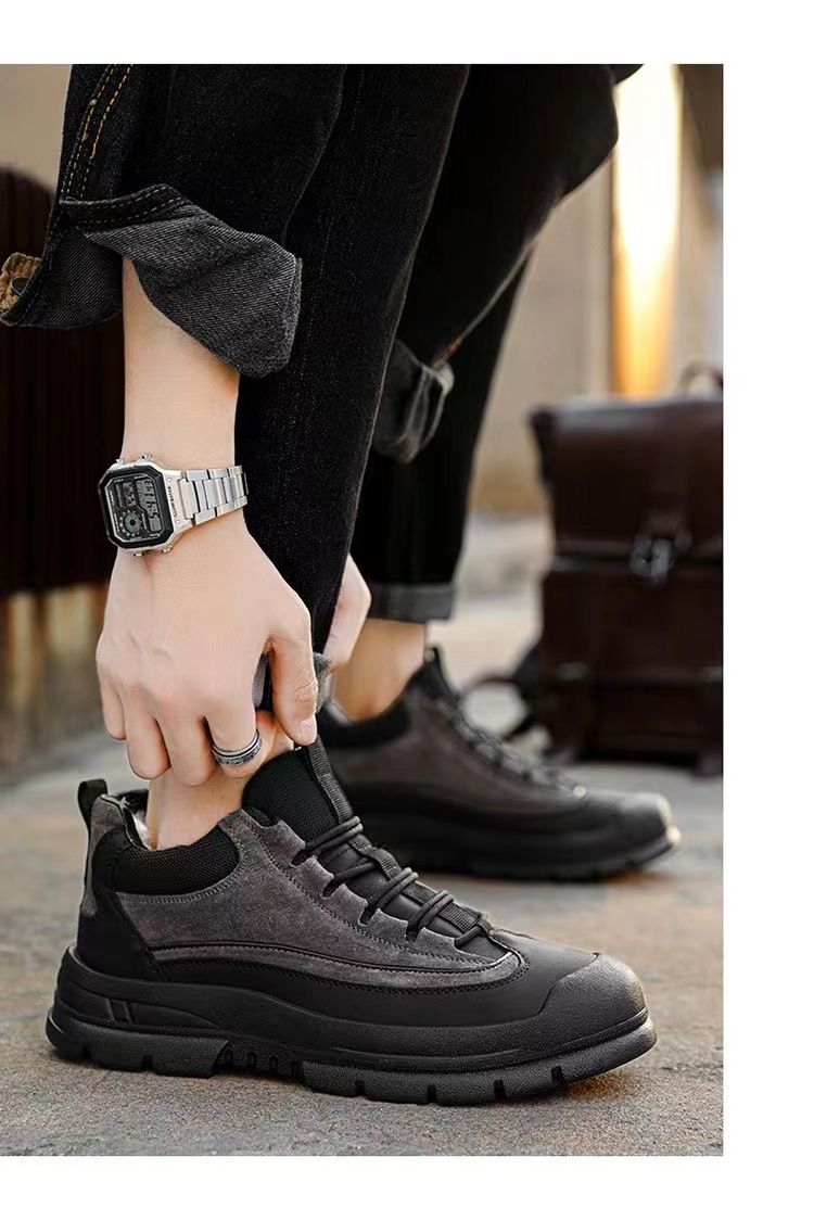 Herren-Winterstiefel aus Baumwolle, warm, mit Fleece gefüttert, wasserdicht, rutschfest, hohe Schaft, Martin-Stiefel_voghion.com