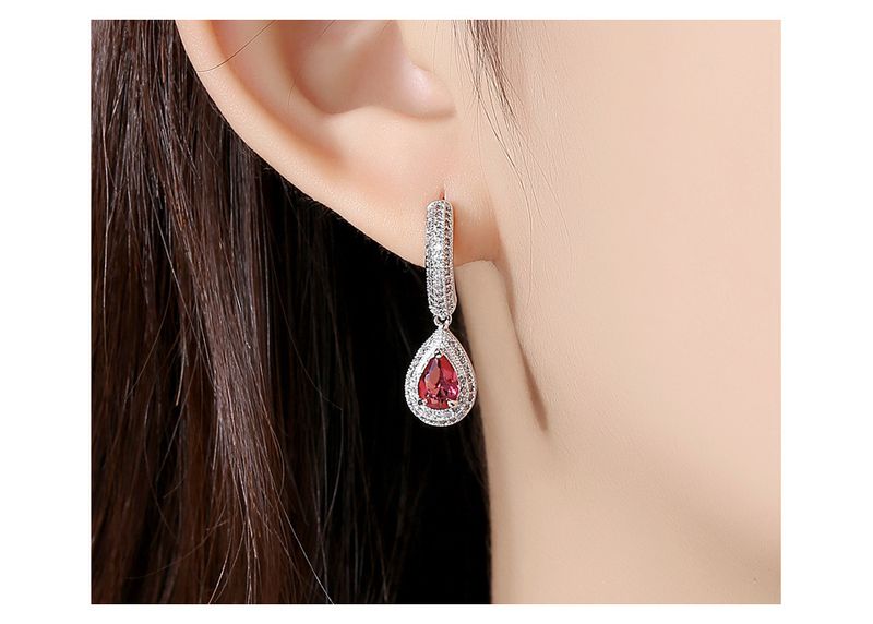 Women's Jewelry Elegant Teardrop Earrings With Zircon And Crystal, Copper Electroplated, Minimalist Style Cold Wind Ear Jewelry_voghion.com