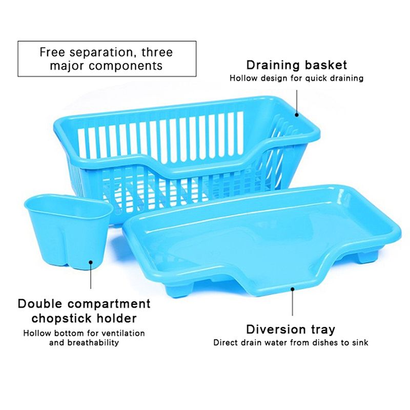 Kitchen Drainage Rack With Drainer Board Countertop Utensils Plates Chopsticks Bowls Spoons Storage Dish Drying Rack_voghion.com