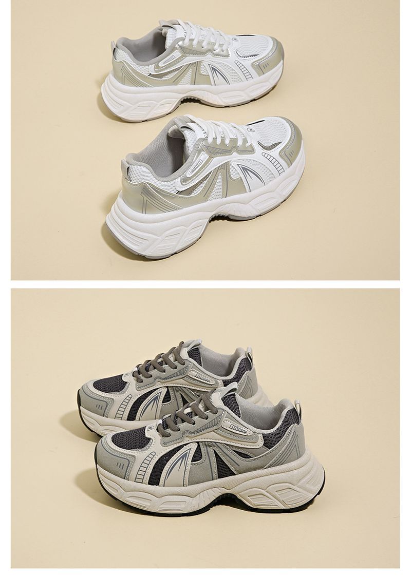 New Dad Women Spring Student Sports Running Casual Shoes Thick Bottom Heightening_voghion.com