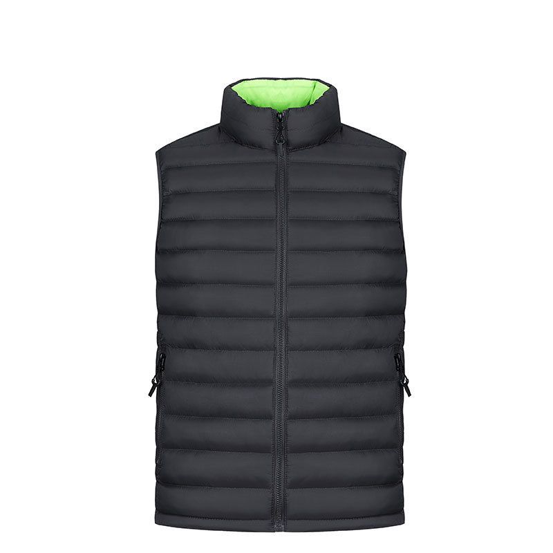 Men's Autumn Winter Stand Collar Plus Size Coat Feather Cotton Vest Sleeveless Jacket_voghion.com